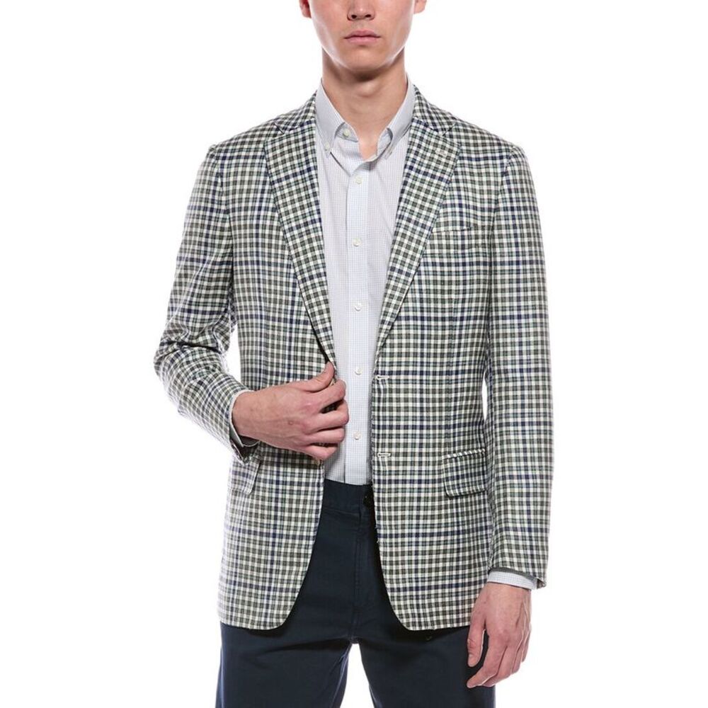 Isaia Mens  Wool, Silk, & Linen-Blend Jacket, White